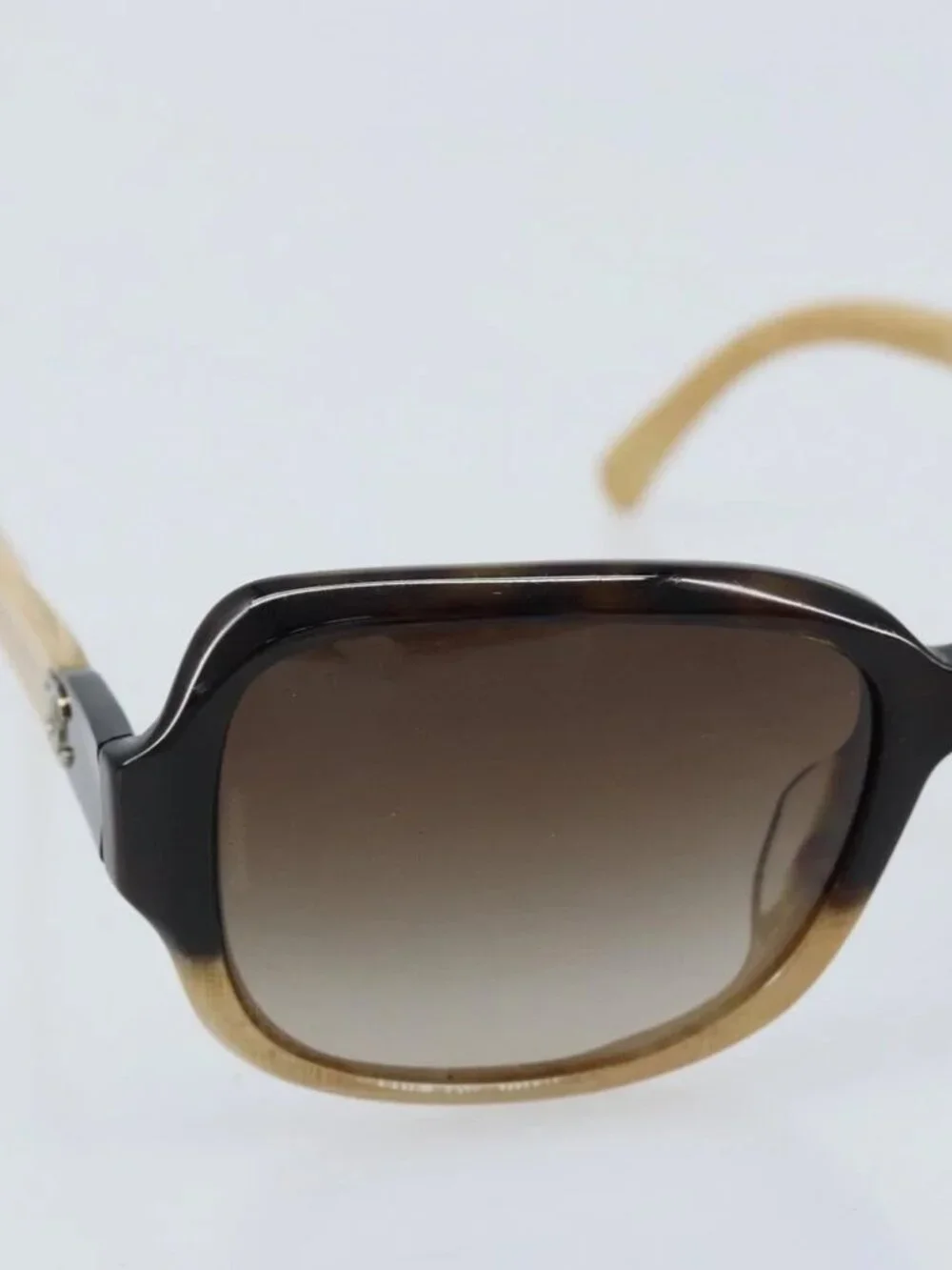 CHANEL COCO Mark Sunglasses plastic Beige 5177-A CC Auth BA11834